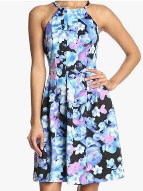 LIKE NEW Size 6 OR 10 Vince Camuto Women's Halter Fitted Flare Dress